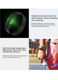 Jstyle 2208A Smart Bracelet Heart Rate Blood Pressure Monitor Pedometer Sport Fitness Tracker Men Women Electronic Bracelet (Black)  - Image 3