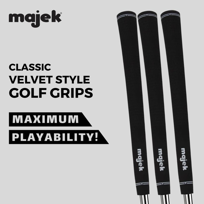 Majek Grips 13 Piece Senior Men's Majek Jumbo OverSize Tour Pro Velvet Golf Grips +1/8" Thicker than standard Perfect for Large Hands or Arthritic Fingers - Image 2