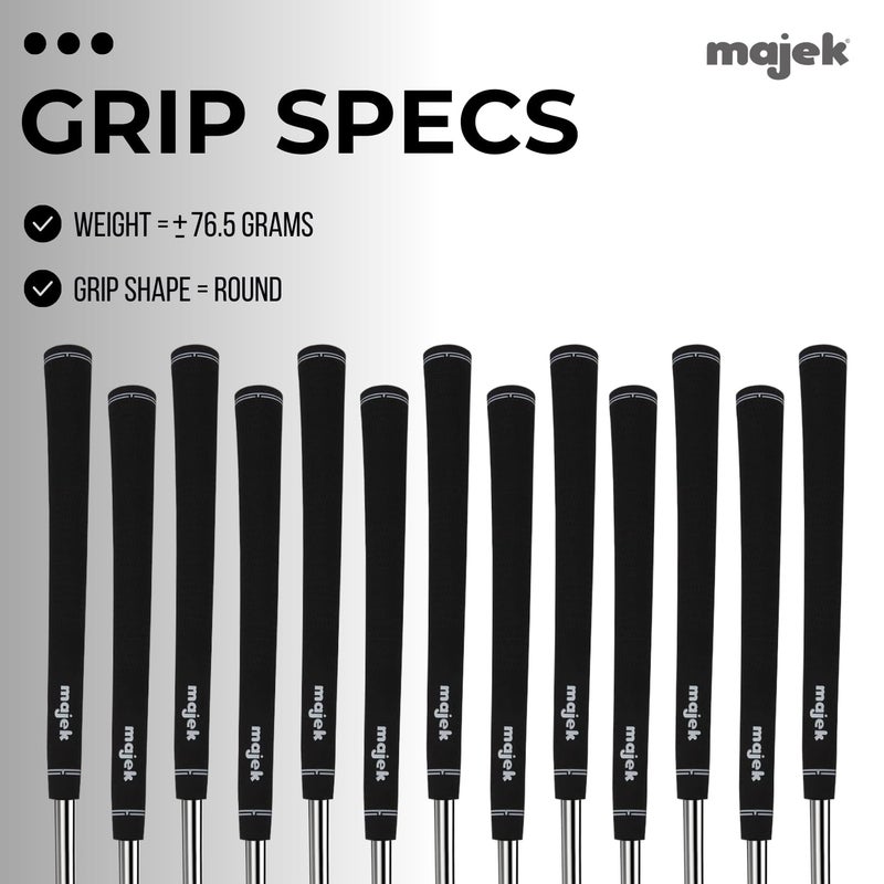Majek Grips 13 Piece Senior Men's Majek Jumbo OverSize Tour Pro Velvet Golf Grips +1/8" Thicker than standard Perfect for Large Hands or Arthritic Fingers - Image 3