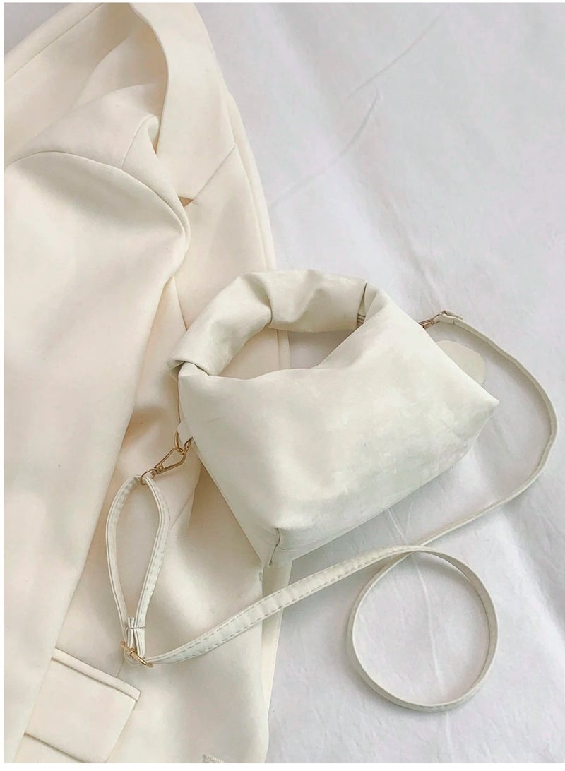 Shein Solid Color Crescent Handbag, Fashionable Detachable Shoulder Strap Crossbody Bag, Elegant Dumpling Bag Dual Use As Phone Pouch, Minimalist Commute & Travel Top Handle Underarm Bag, Small Zipper Baguette Bag For Women Daily Use - Image 3