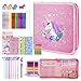 MAIGOZON Fruit Scented Markers Set 56Pcs with Glitter Unicorn Pencil Case StationeryArt Supplies for Kids Ages 468 Art Coloring Kits BoxGifts Toy for Girls Age 57PencilCrayon Drawing Stuff - Image 3
