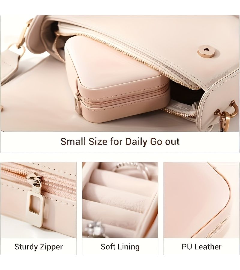 Compact Travel Jewelry Organizer Box For Necklace Earring Ring Storage F - Image 5