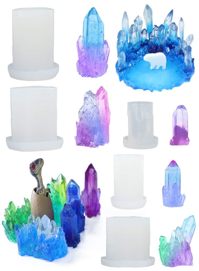 FUNSHOWCASE Crystal Gem Silicone Resin Molds Epoxy, Isomalt, Cake Decoration, Candy, Candle, Polymer Clay 5-Count - Image 1