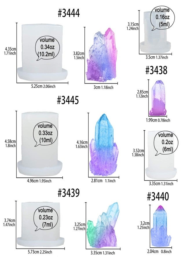 FUNSHOWCASE Crystal Gem Silicone Resin Molds Epoxy, Isomalt, Cake Decoration, Candy, Candle, Polymer Clay 5-Count - Image 2