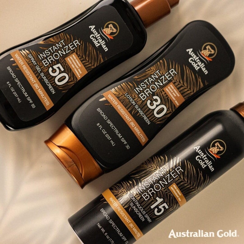 Australian Gold جل واقي الشمس الأسترالي جولد برذاذ مع برونزر فوري SPF - 4، 8 أونصة | يرطب وينعش البشرة | طيف واسع | مقاوم للماء | غير دهني | خالي من الأوكسي بنزون | خالي من القسوة - Image 4