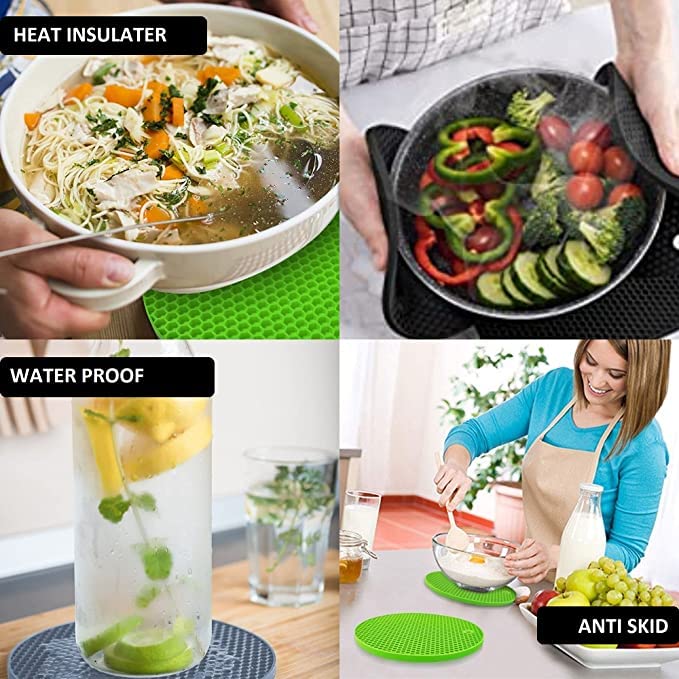 MALL Sky MALL Silicone Trivet Mats | Pot Holder mats | Drying mat (Round Pack of 1) - Image 3