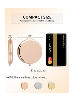 Y&D 2 PCS Compact Mirror for Purse, Double-Sided 1X/2X Magnifying Metal Pocket Makeup MirrorsRound, Rose Gold  - Image 2