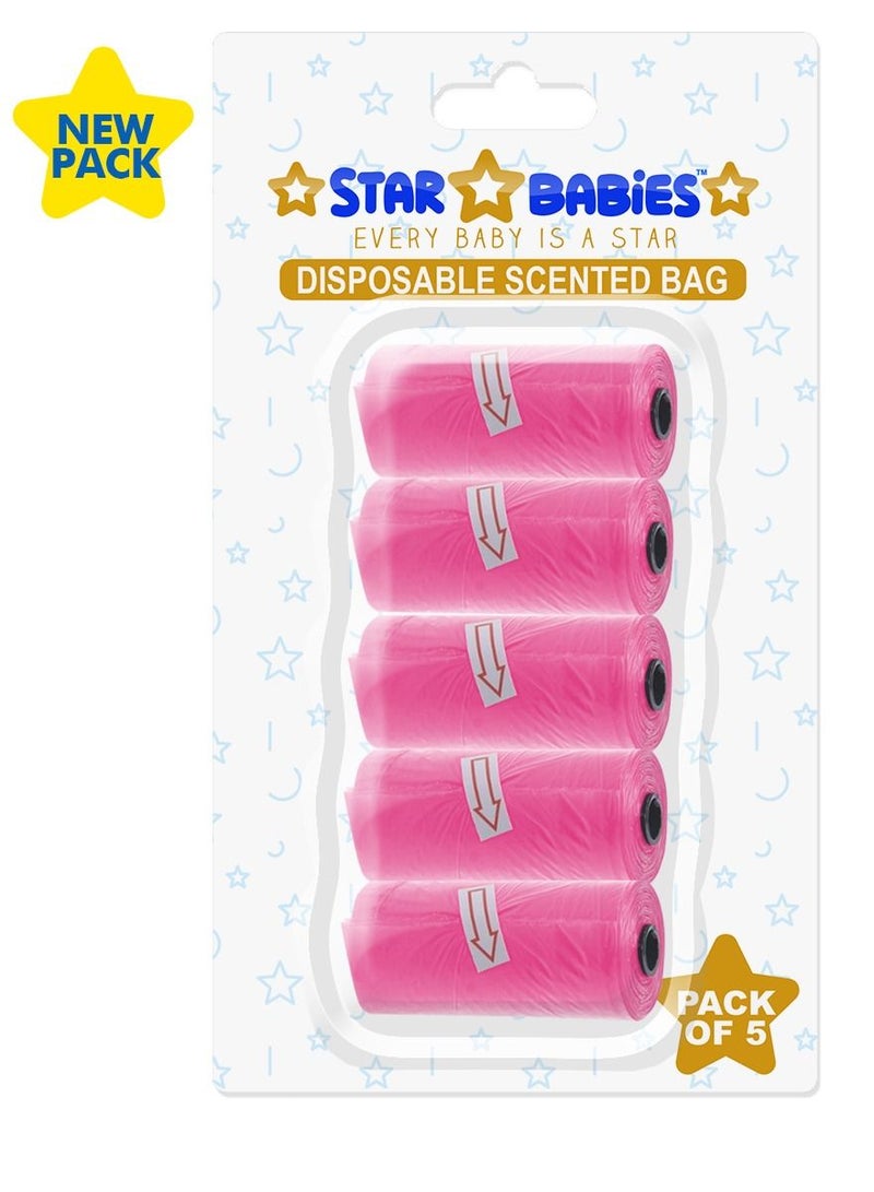 STAR BABiES Scented Bag Blister - Pack of 5 - Pink - Image 1