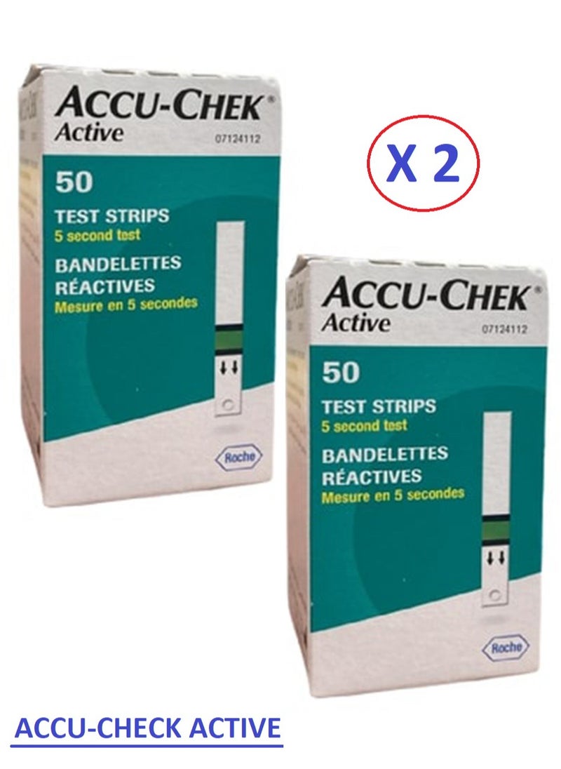ACCU-CHECK ACTIVE 50-Piece Accu Check Active Glucose Test Strips ( 2 Pack )  - Image 1