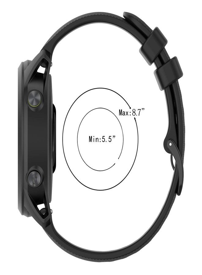 AWADUO Compatible For Garmin Forerunner 745 Replacement Band, Replacement Silicone Wrist Strap Band For Garmin Forerunner 745 With QuickFit, Soft And Durable(Silicone Black) - Image 5