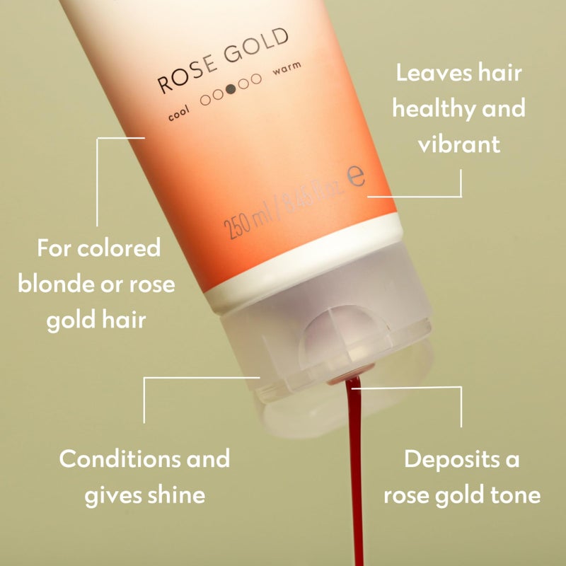 Four Reasons Color Mask - Rose Gold - (19 Colors) Toning Treatment, Color Depositing Conditioner, Tone & Enhance Color-Treated Hair - Semi Permanent Hair Dye, Vegan and Cruelty-Free, 6.76 fl oz - Image 4