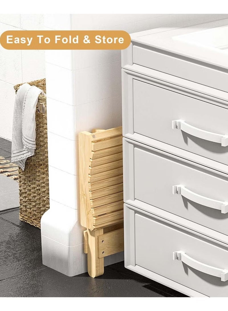 يا إلهي كرسي قابل للطي للحلاقة ، مقعد استحمام منزلي قابل للطي ، كرسي خشبي كرسي صغير كرسي قابل للطي للحمام - Image 3