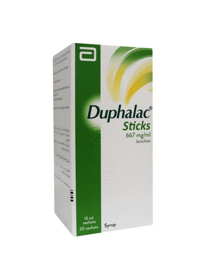 DUPHALAC Oral Liquid Sticks For Constipation 15ml, Pack of 20 Sachets