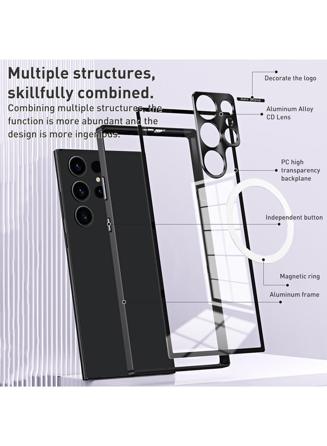 S-TOP Case For Samsung Galaxy S22+ 5G MagSafe HD Spring Buckle Metal Phone Case - Image 5