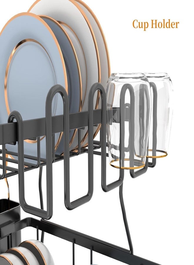 Glaceon Dish Drying Rack with Drainboard, 2 Tier Dish Rack Dish Drying Rack for Kitchen Counter with Cutting Board Rack - Image 4