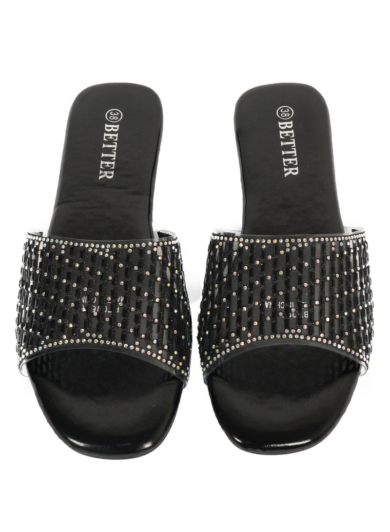 Better Ladies Flat Sandal Black  - Image 2