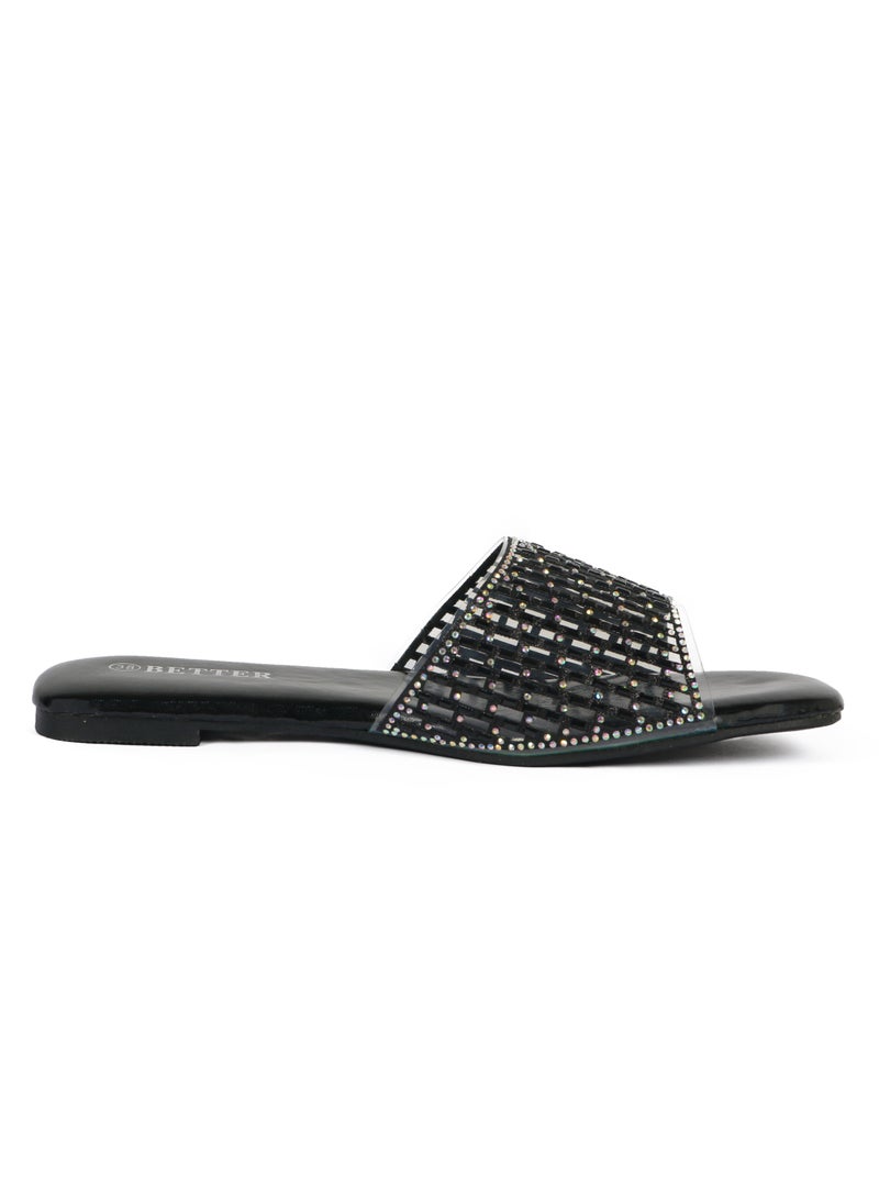 Better Ladies Flat Sandal Black  - Image 3