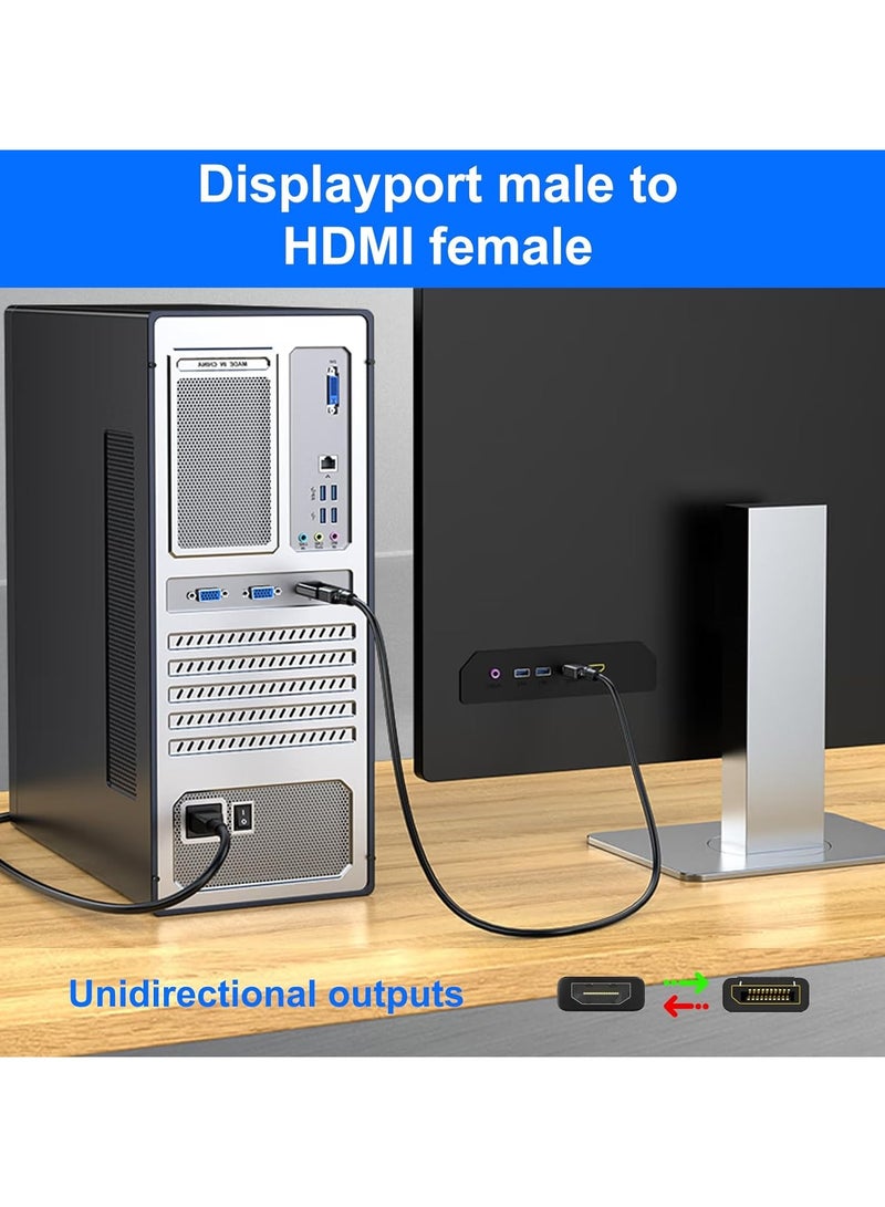 4K DisplayPort to HDMI Adapter, 2 Pack Uni-Directional DP PC to HDMI Monitor Converter, 4K Ultra HD DP Display Port to HDMI Adapter(Male to Female), Compatible for Lenovo Dell HP and Other Brand - Image 5
