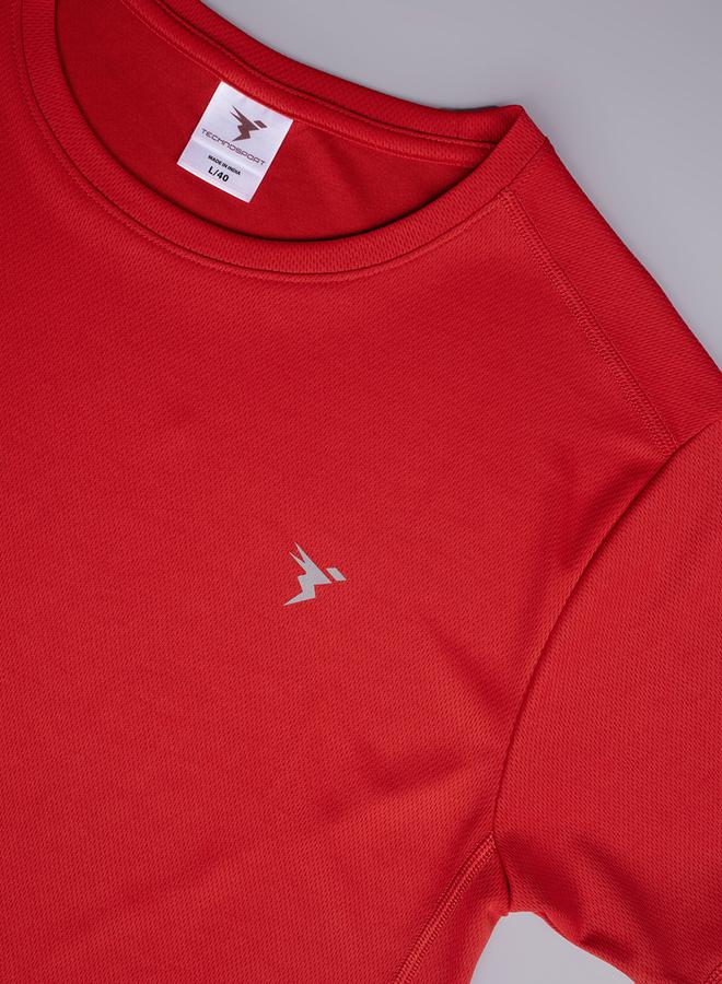 Technosport Men Solid Slim Fit Crew Neck T-Shirt - Image 3