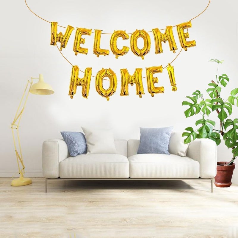 Fitto 40cm Welcome Home Letter Balloons – Gold Alphabet Foil Mylar for Welcome Party, Home & Event Decoration, UAE - Image 4