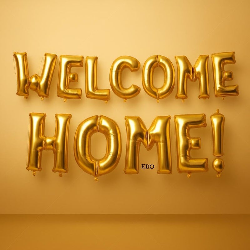 Fitto 40cm Welcome Home Letter Balloons – Gold Alphabet Foil Mylar for Welcome Party, Home & Event Decoration, UAE - Image 3