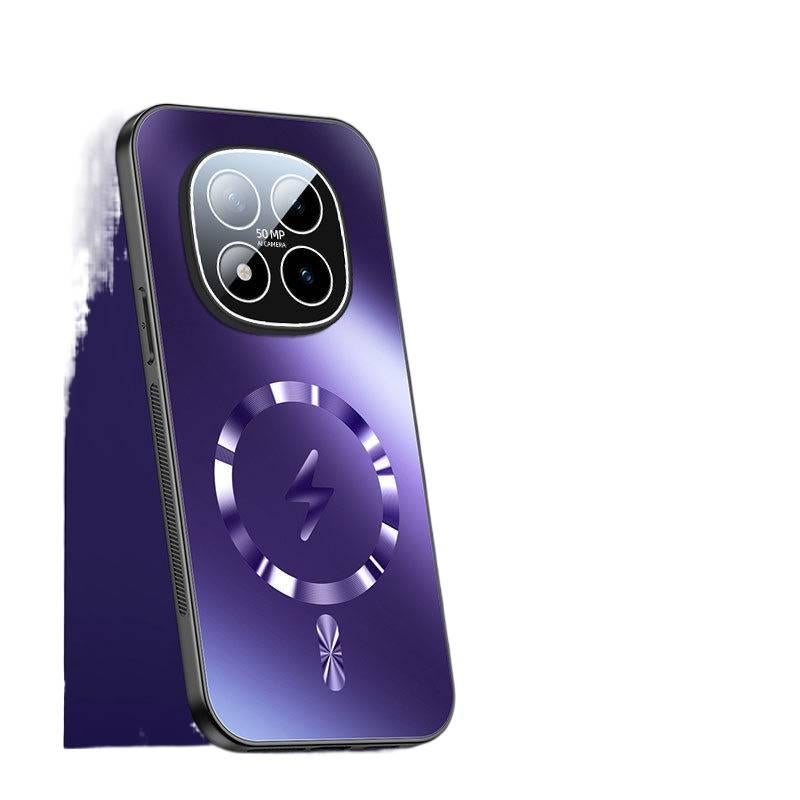 غطاء واقي بPC لـ Redmi Note 15 مع حماية من السقوط وتشطيب غير لامع مع مقاوم للصدمات مع مغناطيسي باللون أسود باللون الأسود باللون الأحمر - Image 4