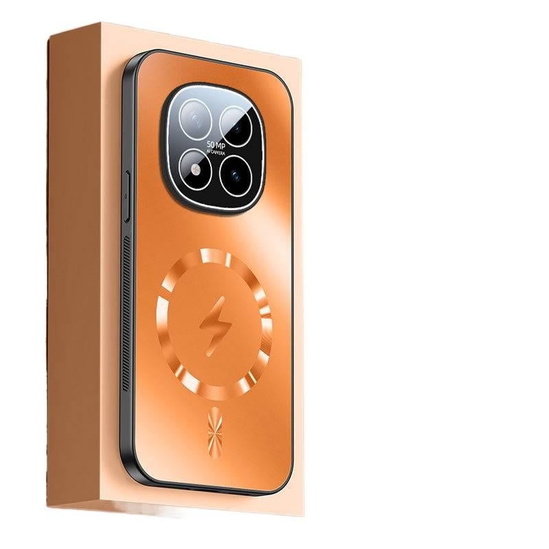 غطاء واقي بPC لـ Redmi Note 15 مع حماية من السقوط وتشطيب غير لامع مع مقاوم للصدمات مع مغناطيسي باللون أسود باللون الأسود باللون الأحمر - Image 2