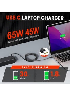 Generic 65W 45W USB C Charger for Lenovo ThinkPad Yoga HP Chromebook Power Supply for Dell Latitude XPS Huawei Laptop PC Type C Charger Adapter for MacBook Pro Air Asus Acer Samsung Google  - Image 5