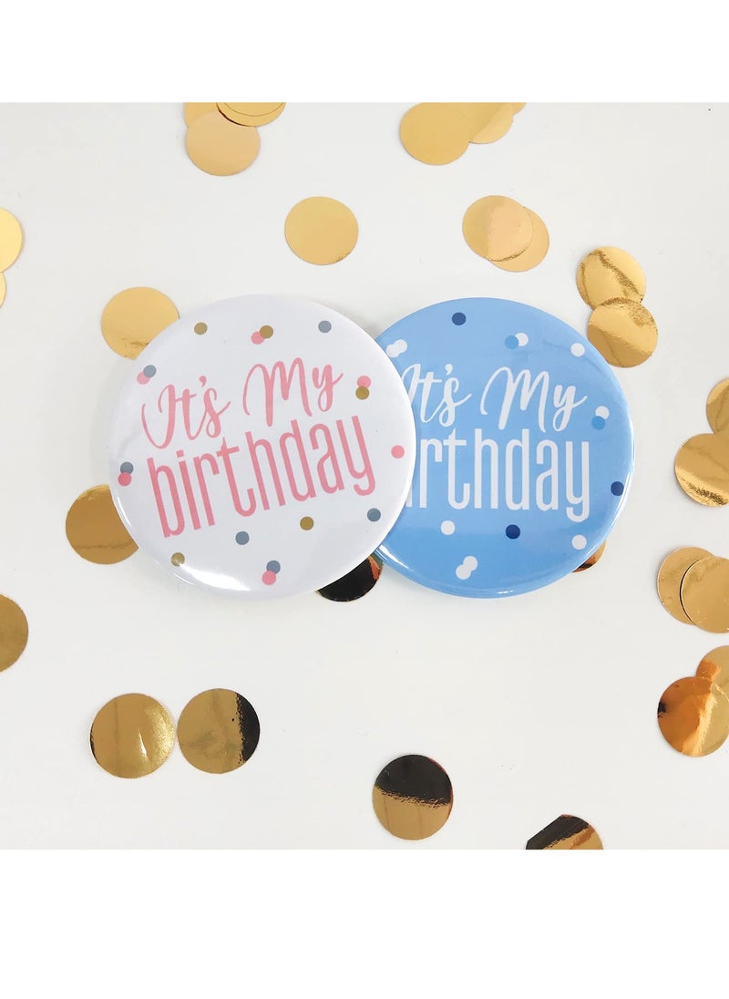 Excefore Its My Birthday Pin, 30 Pcs Happy Birthday Pin for Women Men, 2.3in Birthday Girl Pin Birthday Boy Pin, White Gold Birthday Badge, Birthday Button Birthday Gift (White-Pink)  - Image 3