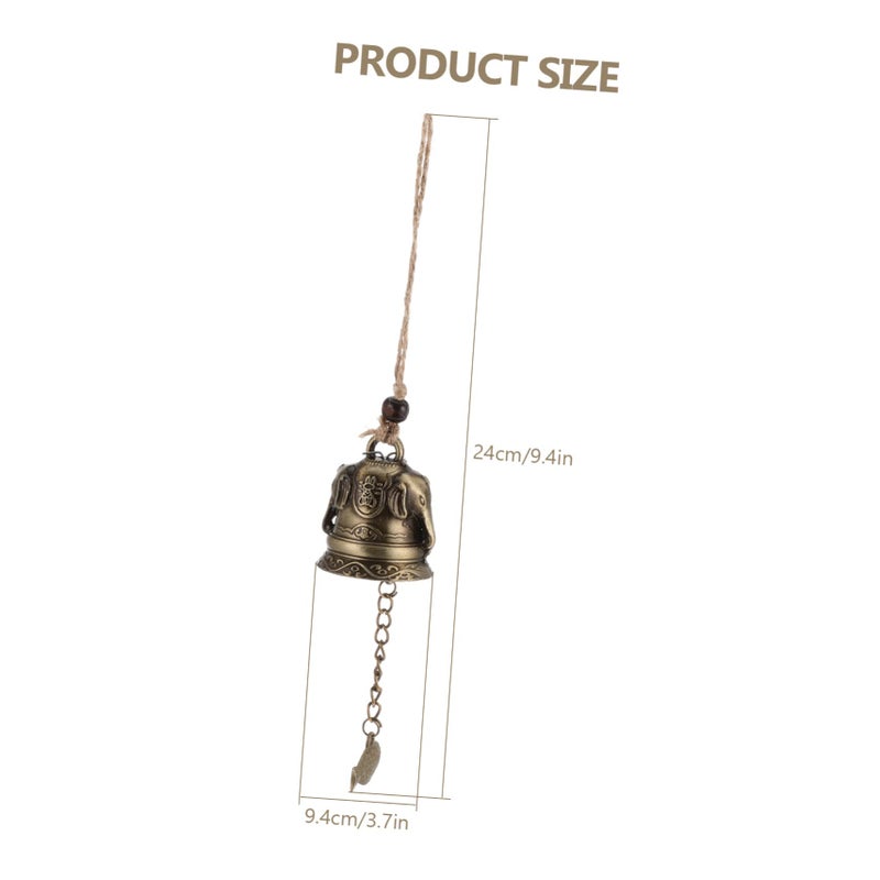 Vintage Elephant Wind Chime 2 Pack Brass Fengshui Hanging Bell For Home Garden Luck Harmony - Image 5