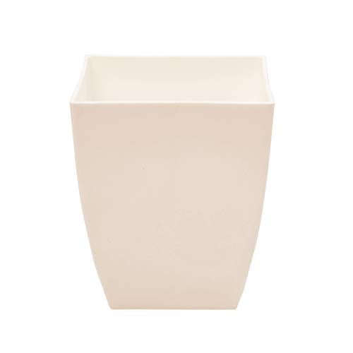 garbnoire Gardening Flower Pots - 5.5 Inch Plastic Flower Pots | Modern Decorative Indoor Outdoor Pots - (White, 3) - Image 2