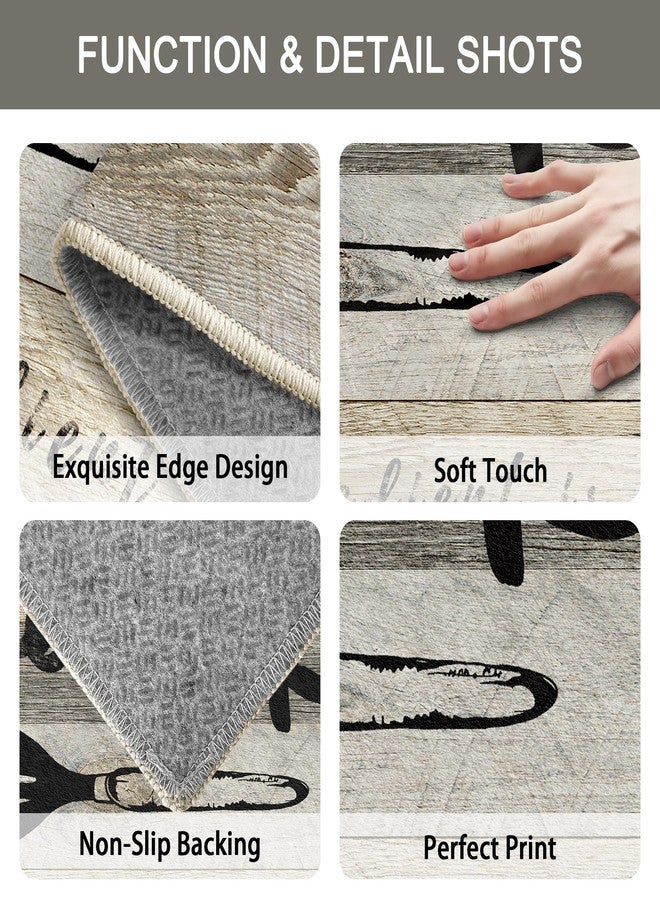 Tritard 100% Non Slip 3 Piece Kitchen Rugs Set with Runner, Farmhouse Washable Kitchen Mats for Floor, Ultra Soft Kitchen Floor Mats Carpet Runner Rugs for Sink, Entryway, Laundry Room, Teal Gray - Image 5