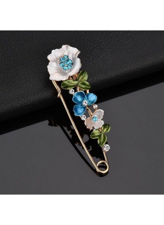 Generic - Oversized Brooch Pins Scarf Shawl Fasteners Tulip Blue - Image 1