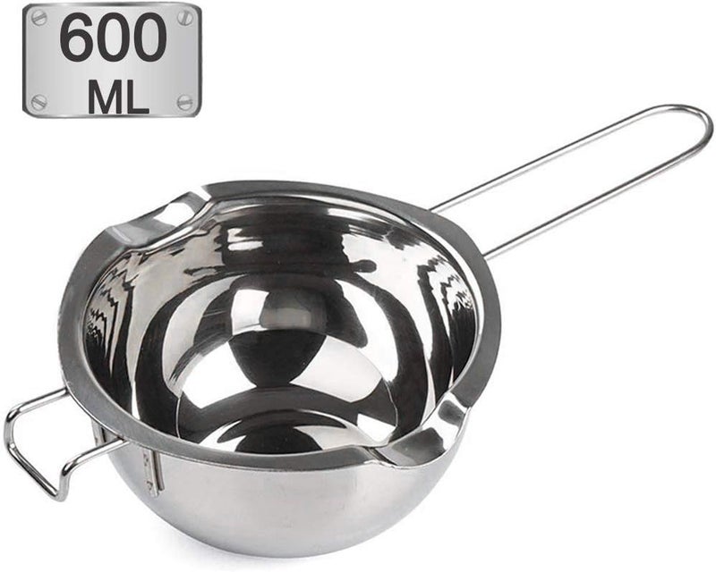 SONGZIMING Stainless Steel Double Boiler Pot with 600ML for Melting Chocolate, Candy and Candle Making (18/8 Steel, Universal Insert) - Image 1