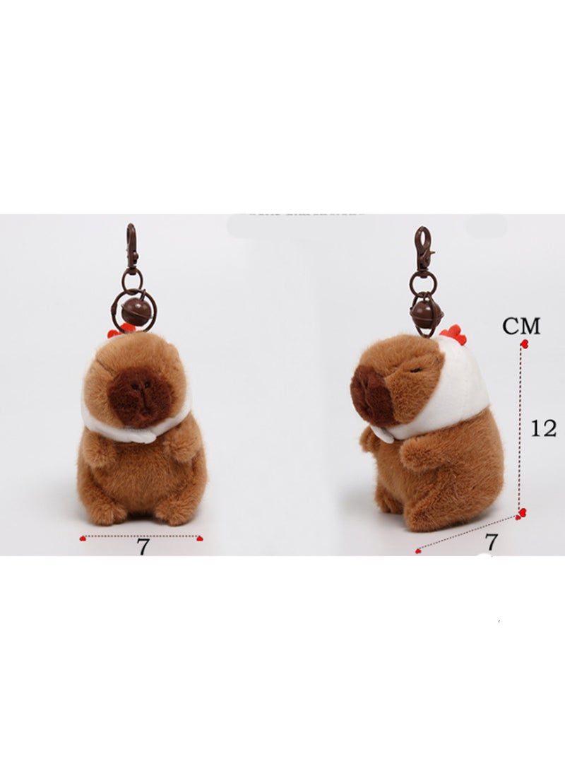 12cm Capybara Duck Pendant Keychain Plush Doll Backpack Accessories Bag Pendant Cartoon Bag Accessories Doll Gift  - Image 2
