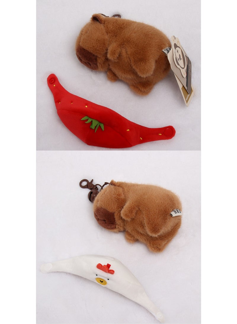 12cm Capybara Duck Pendant Keychain Plush Doll Backpack Accessories Bag Pendant Cartoon Bag Accessories Doll Gift  - Image 3