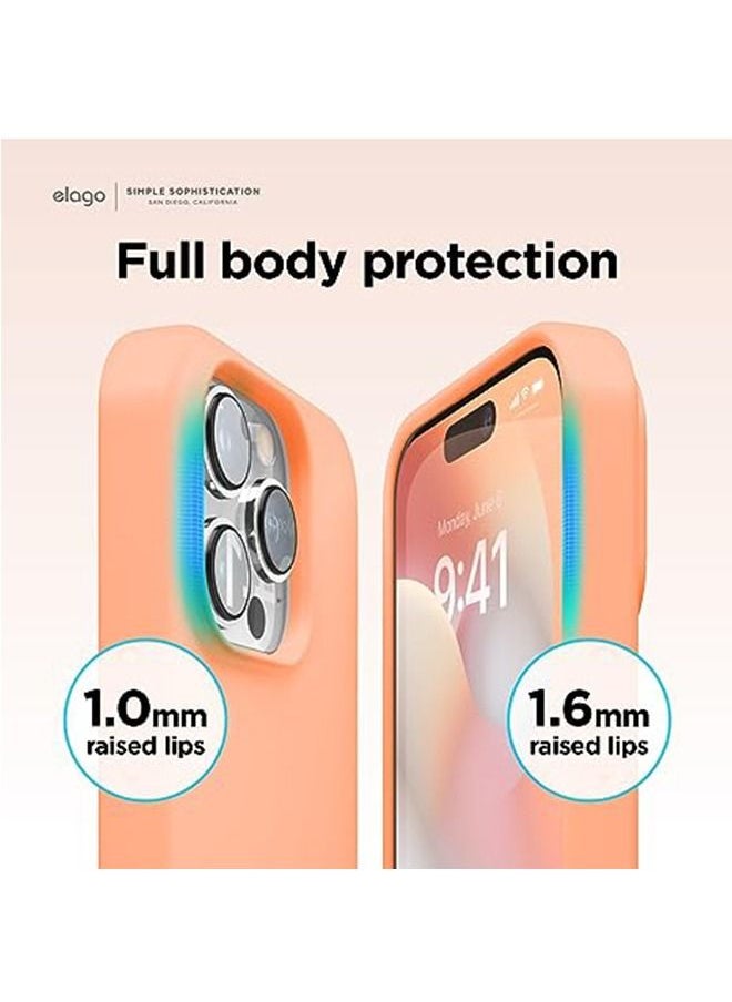 Ocean iPhone 15 (6.1 inch) Case, Liquid Silicone Case, Full Body Protective Cover, Shockproof, Slim Phone Case, Anti-Scratch Soft Microfiber Lining, Orange  - Image 5