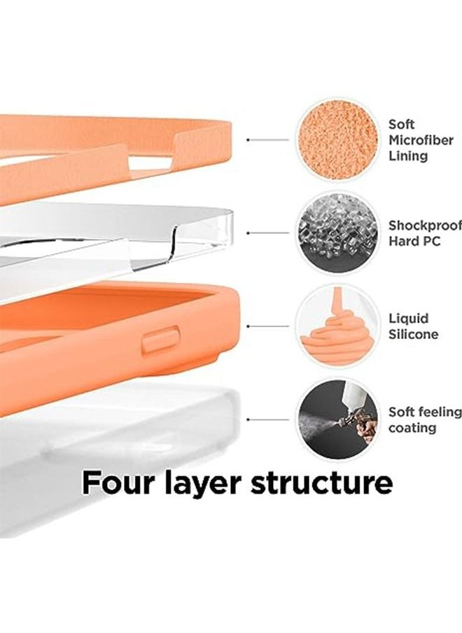 Ocean iPhone 15 (6.1 inch) Case, Liquid Silicone Case, Full Body Protective Cover, Shockproof, Slim Phone Case, Anti-Scratch Soft Microfiber Lining, Orange  - Image 4