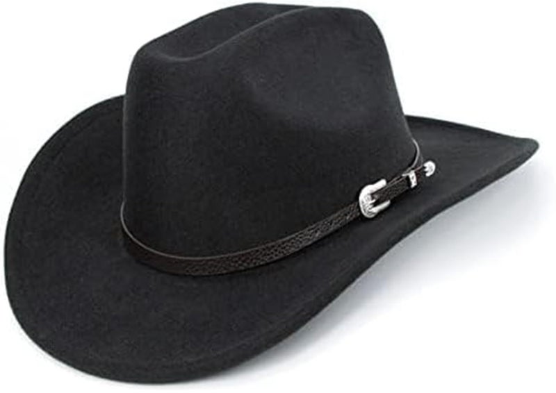 XuoAz Western Cowboy Hat for Men Women Classic Roll Up Fedora Hat with Buckle Belt(Size:S-M) - Image 1
