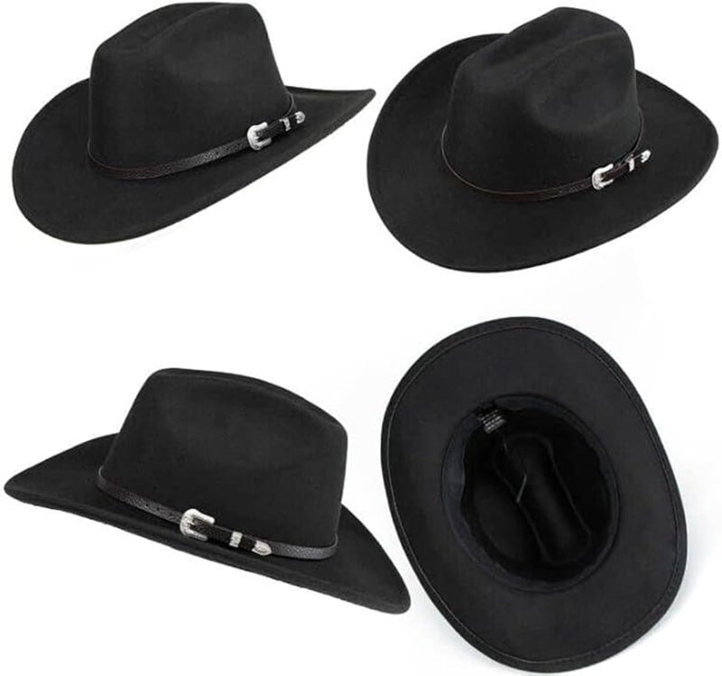 XuoAz Western Cowboy Hat for Men Women Classic Roll Up Fedora Hat with Buckle Belt(Size:S-M) - Image 4