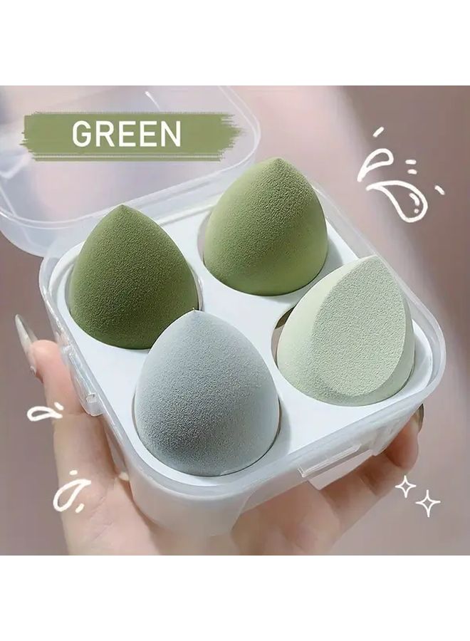 Green Makeup Sponge Set Ultra Soft Beauty Blender For Liquid Foundation - Image 4