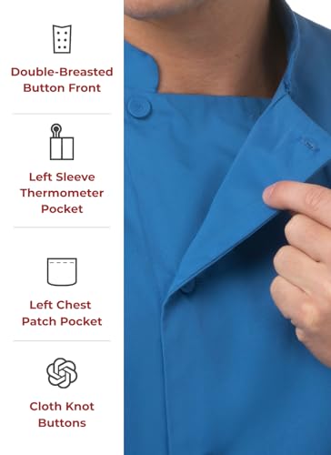 Chef Works Men's Morocco Chef Coat, Blue, 3X-Large - Image 3