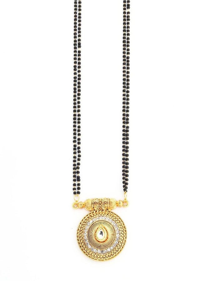 Untouched Round Shape Golden Matte Finish 24" Inches Mangalsutra For Woman - Image 1