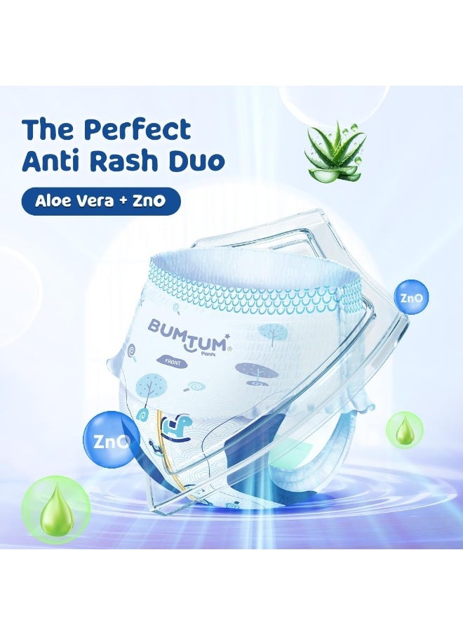 Bumtum Bumtum Baby Diaper Pants, S (Size 2), 4-8 kg, Double Layer Leakage Protection Infused With Aloe Vera, Cottony Soft High Absorb Technology, 78 Diaper  - Image 2