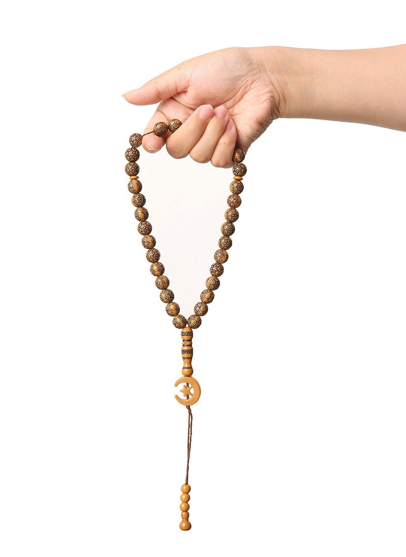 TOVELE5 - Muslim Tasbih 33 Pcs 8 mm/Wood beads and tassel /Cook color - Image 1