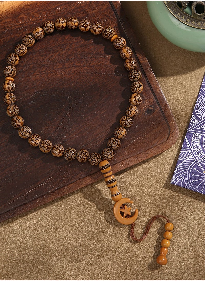 TOVELE5 - Muslim Tasbih 33 Pcs 8 mm/Wood beads and tassel /Cook color - Image 1