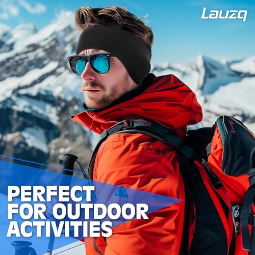 Lauzq Winter Fleece Ear Warmers Muffs Headband for Men Women Kids Ski Running Cycling - Image 2