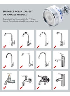 سايكفو [2+10pcs] Faucet Water Filter Set, Rotating Sink Filter Faucet Bathroom Sink Filter, Household Faucet Filter Faucet with Filter Cartridge Kitchen Household Faucet  - Image 4