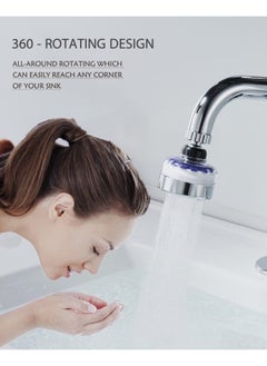 سايكفو [2+10pcs] Faucet Water Filter Set, Rotating Sink Filter Faucet Bathroom Sink Filter, Household Faucet Filter Faucet with Filter Cartridge Kitchen Household Faucet  - Image 5