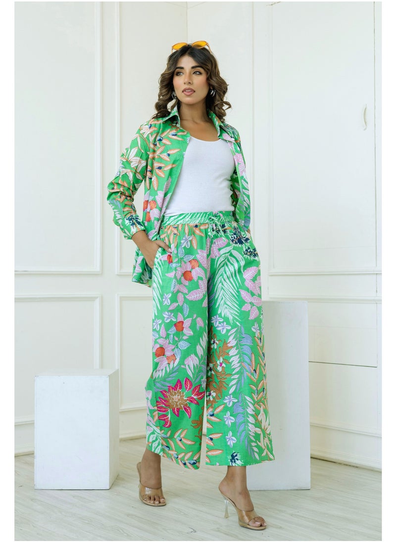 Generic Jenifry Indian Women Botanic Belle Printed Cotton Co-ord Set  - Image 5